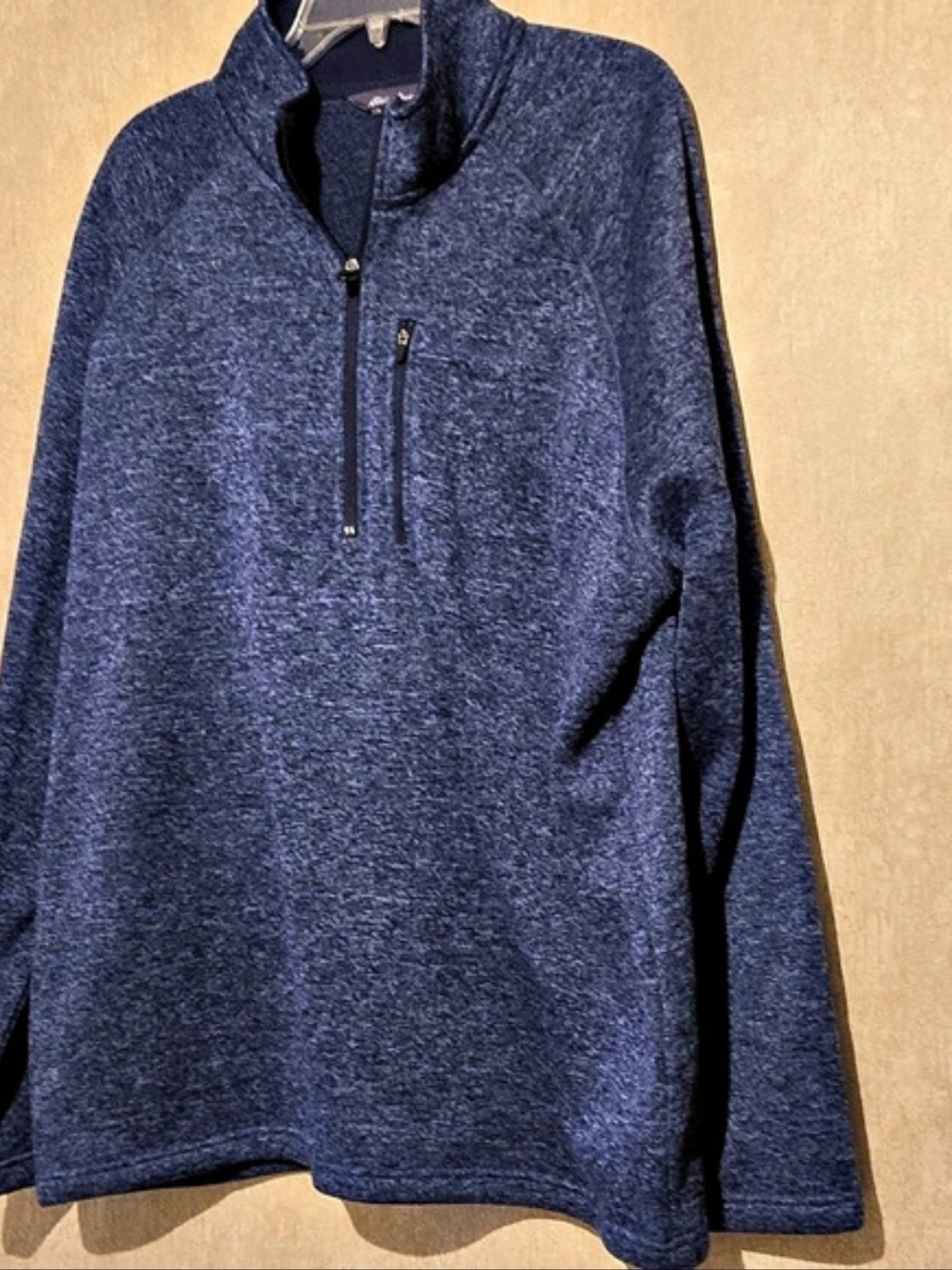 Eddie Bauer Men's Quarter-Zip Pullover in Blue Size XXL
